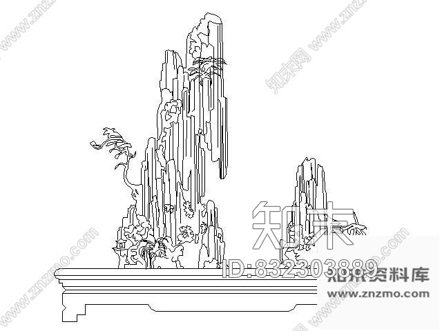 图块/节点桌上盆景图块集施工图下载【ID:832303889】