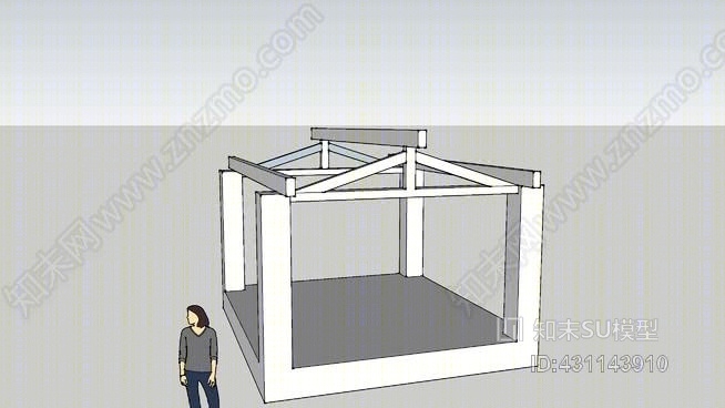 普罗旺斯屋顶框架：汽车港口SU模型下载【ID:431143910】