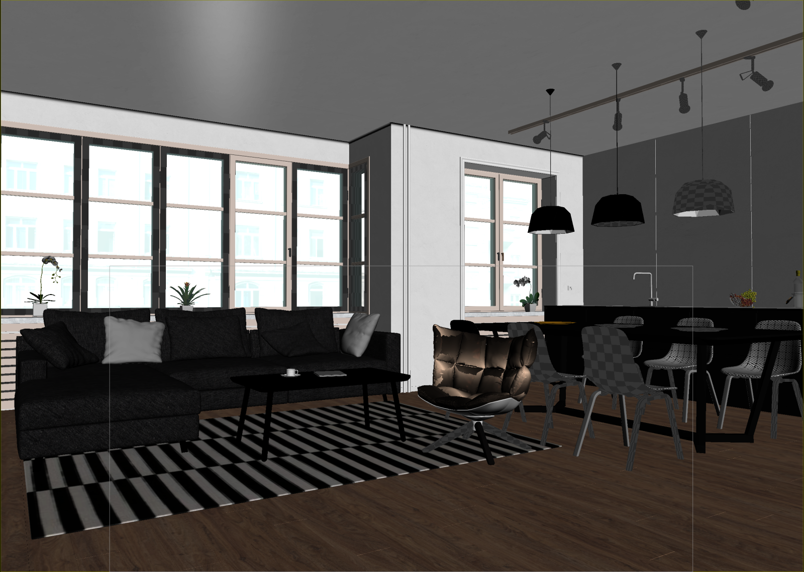 北欧客餐厅3D模型下载【ID:1214988867】
