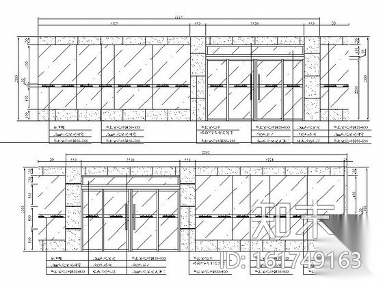 [河南]信用社装饰工程施工图（含效果）cad施工图下载【ID:161749163】