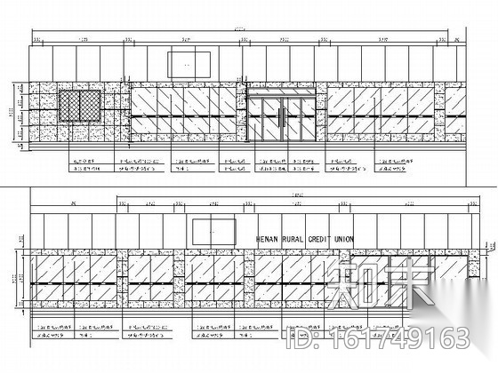 [河南]信用社装饰工程施工图（含效果）cad施工图下载【ID:161749163】