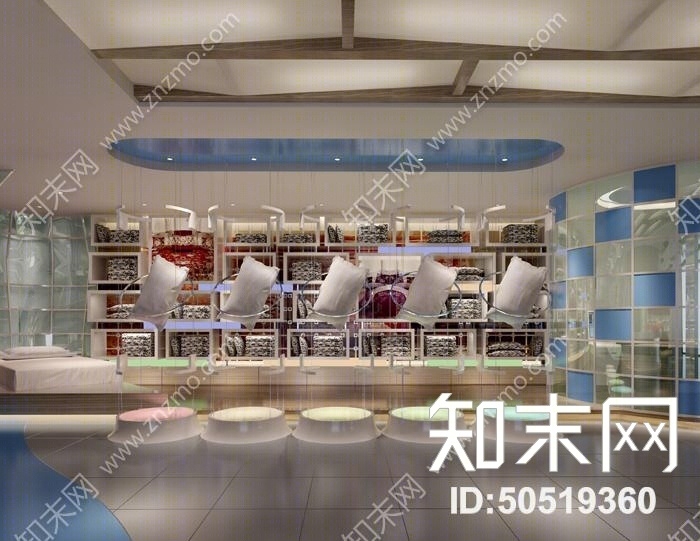 现代床上用品展厅3D模型下载【ID:50519360】