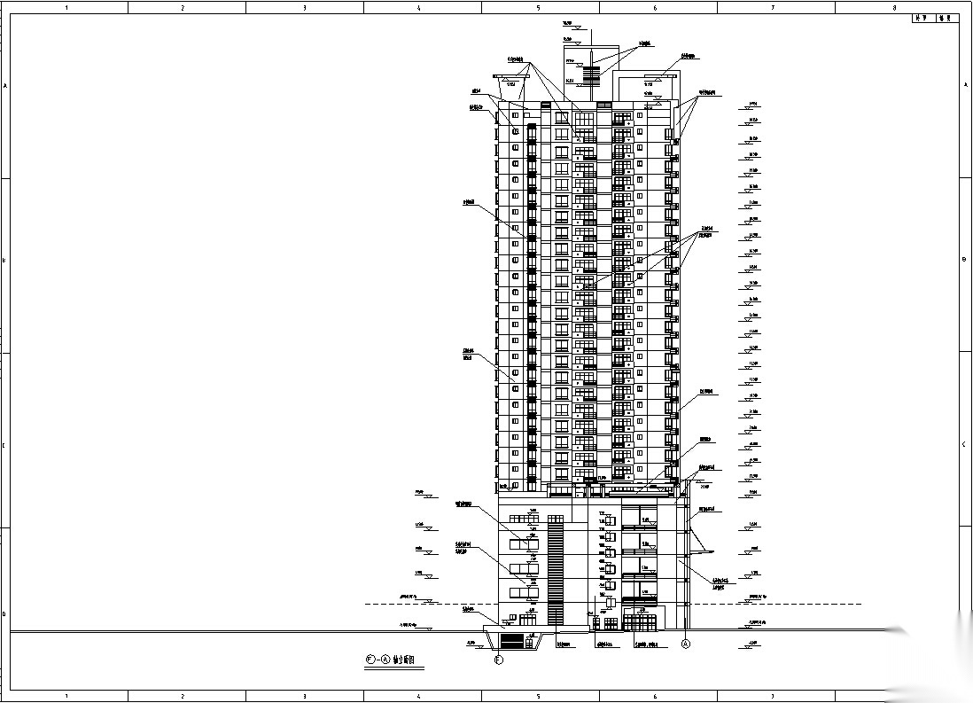 3套高层商住综合楼建筑设计施工图CADcad施工图下载【ID:167379145】