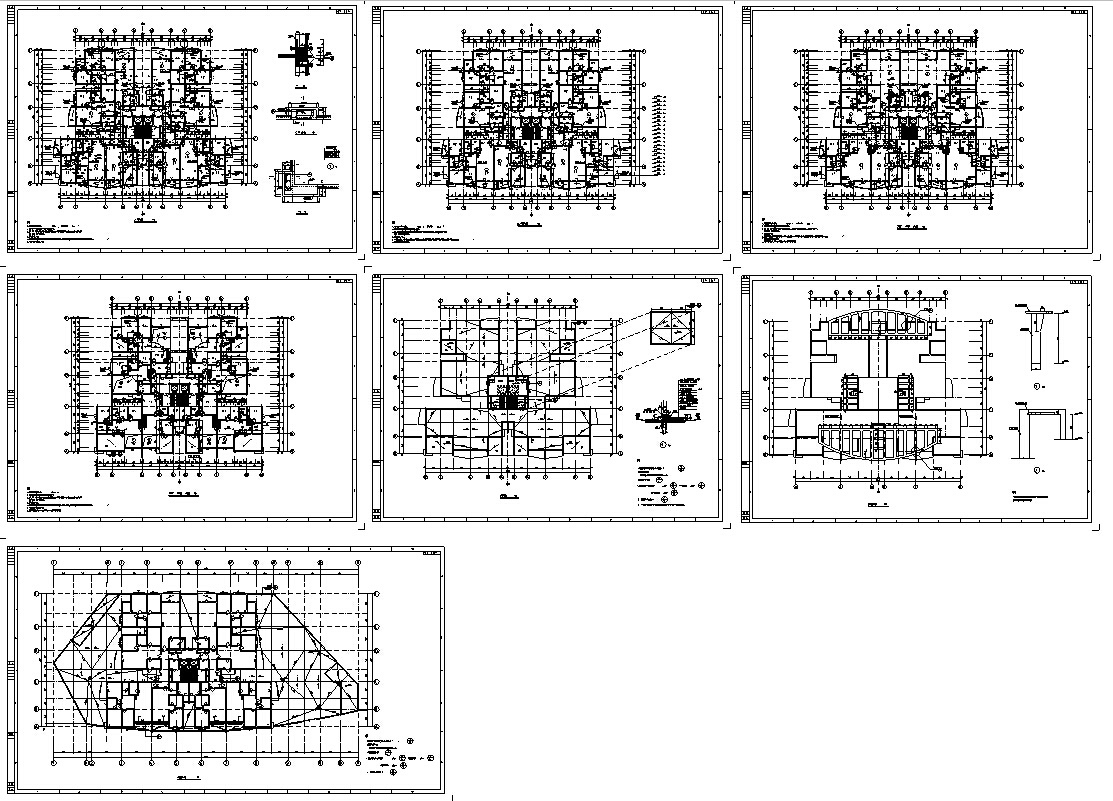 3套高层商住综合楼建筑设计施工图CADcad施工图下载【ID:167379145】