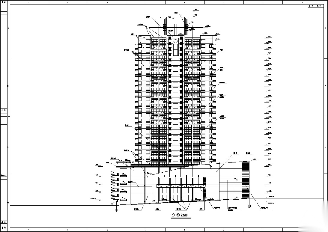 3套高层商住综合楼建筑设计施工图CADcad施工图下载【ID:167379145】