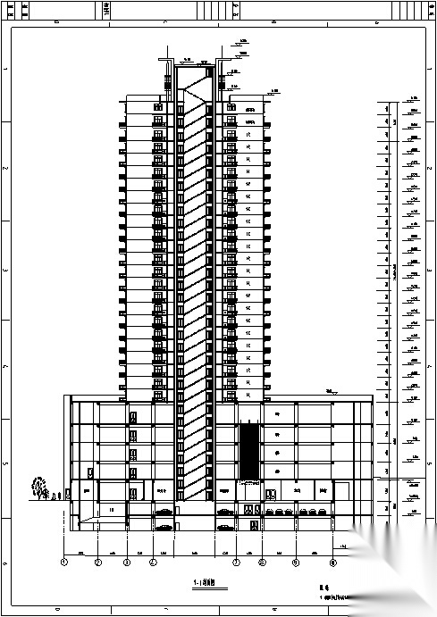 3套高层商住综合楼建筑设计施工图CADcad施工图下载【ID:167379145】