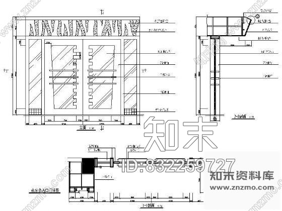图块/节点夜总会入口门详图cad施工图下载【ID:832259727】
