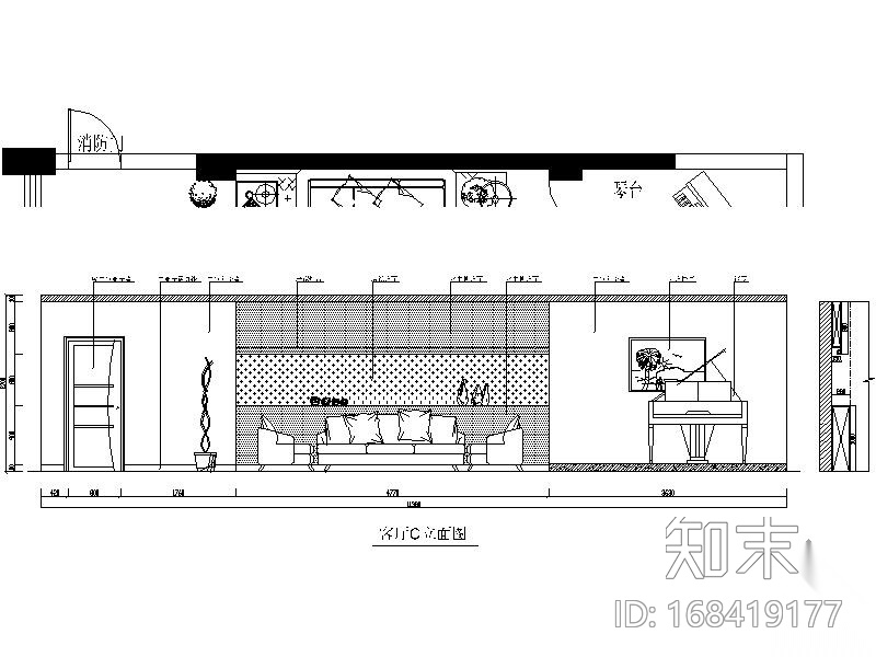 [宁波]某三居装修设计图cad施工图下载【ID:168419177】