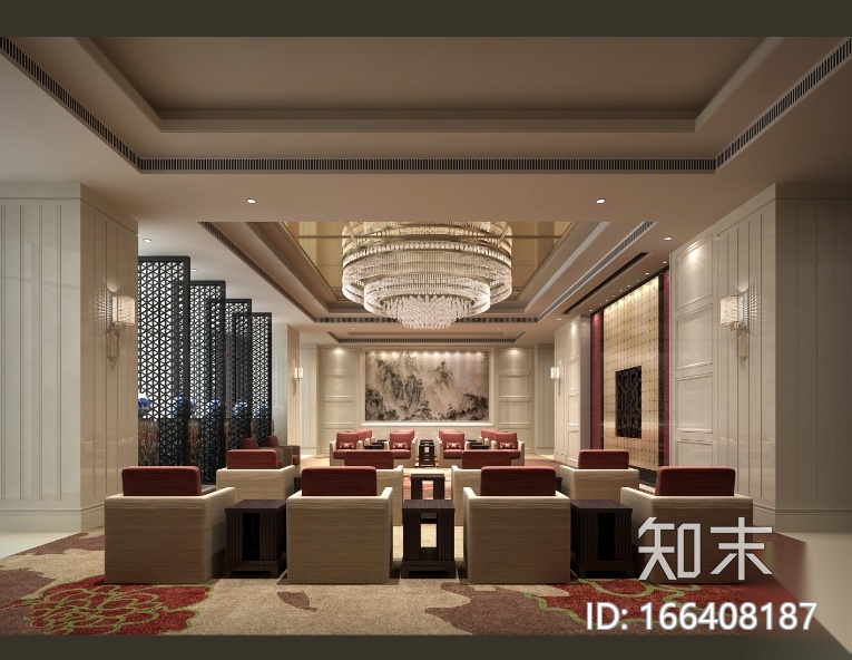 12600平方米酒店空间设计施工图（附效果图）cad施工图下载【ID:166408187】