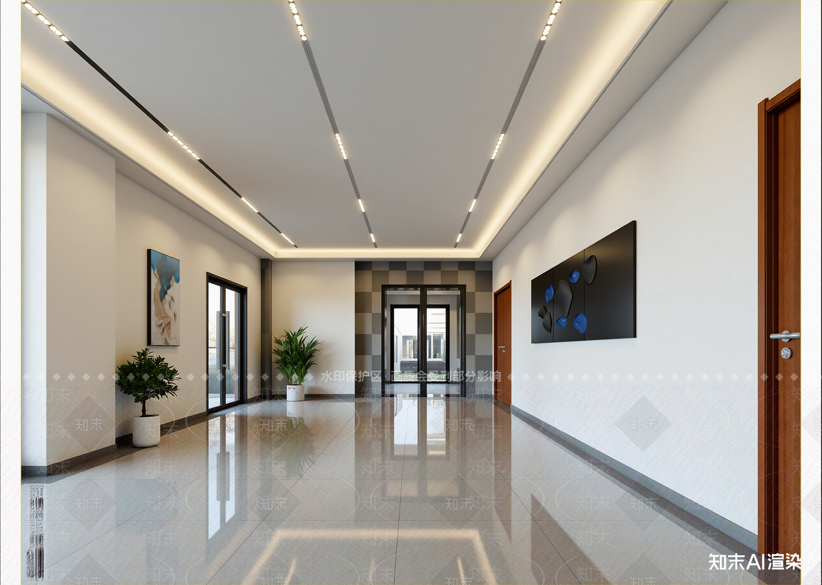 现代走廊3D模型下载【ID:1214626332】