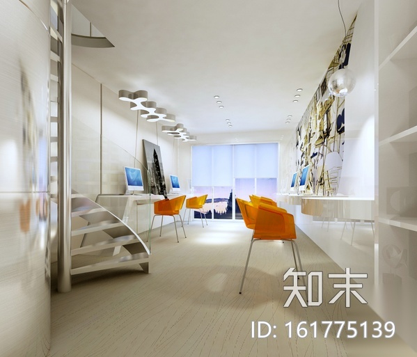 现代风格两层办公室设计CAD施工图（含效果图）cad施工图下载【ID:161775139】