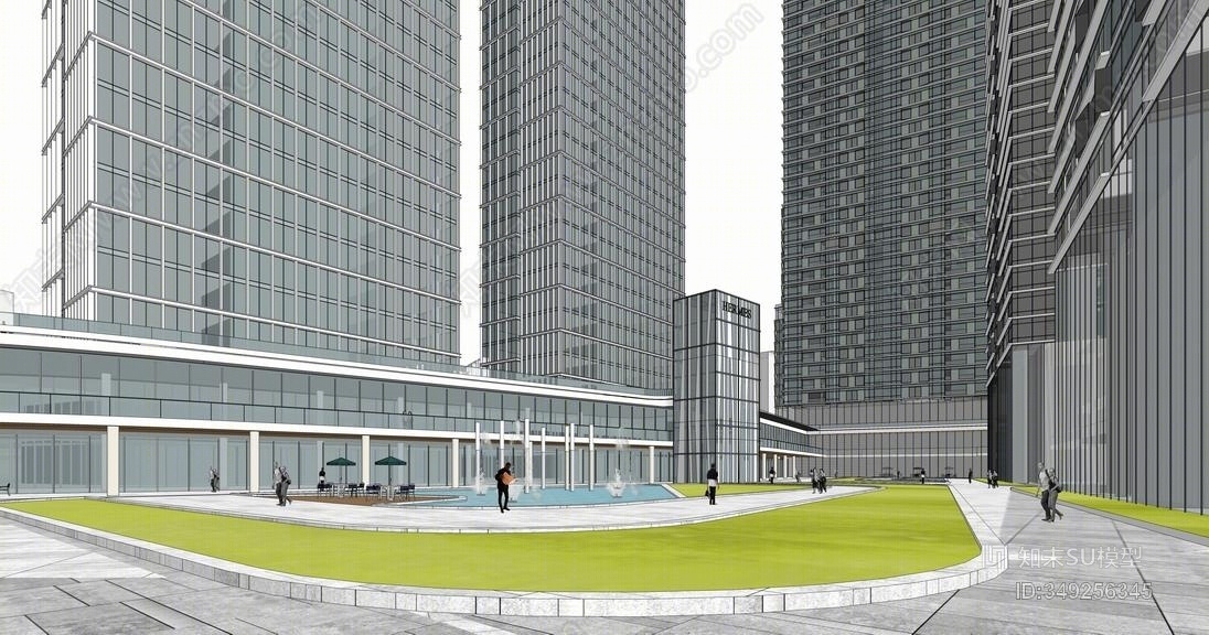 深圳综合体红山龙光玖钻SU模型下载【ID:349256345】