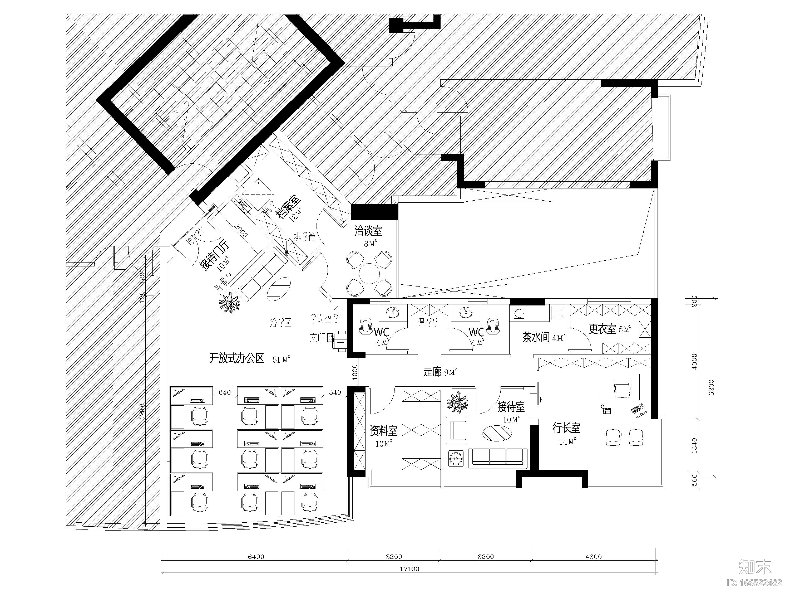 [广东]广州银行418㎡华师支行设计施工图cad施工图下载【ID:166522482】