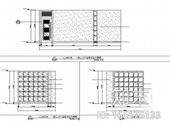 [广东]工业园区1.32亿科技中心现代风格办公楼室内装修施...cad施工图下载【ID:166175133】
