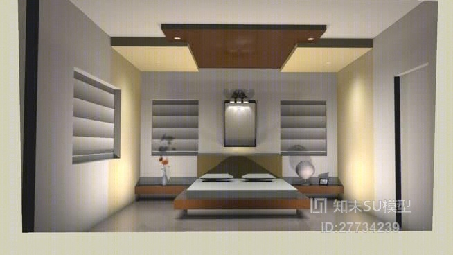 家居主卧室SU模型下载【ID:27734239】
