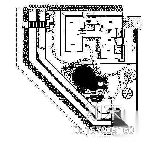 某别墅庭院环境设计图纸cad施工图下载【ID:167005160】