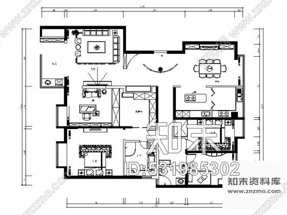 施工图陕西186平米现代住宅别墅装修设计施工图含效果cad施工图下载【ID:531985302】