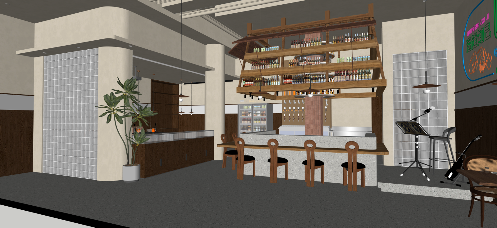 复古酒馆SU模型下载【ID:1222337711】