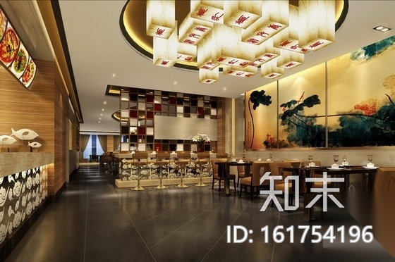 某新中式百年快餐老店施工图（含效果）cad施工图下载【ID:161754196】