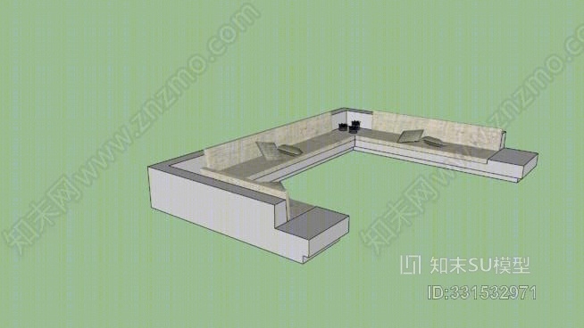 沙发上的砌体SU模型下载【ID:331532971】