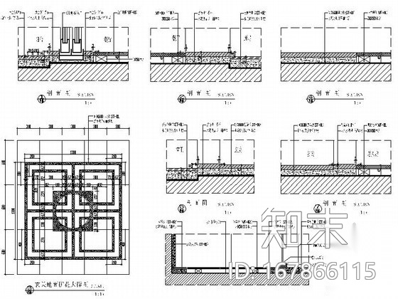 新中式三居室内装修图cad施工图下载【ID:167866115】