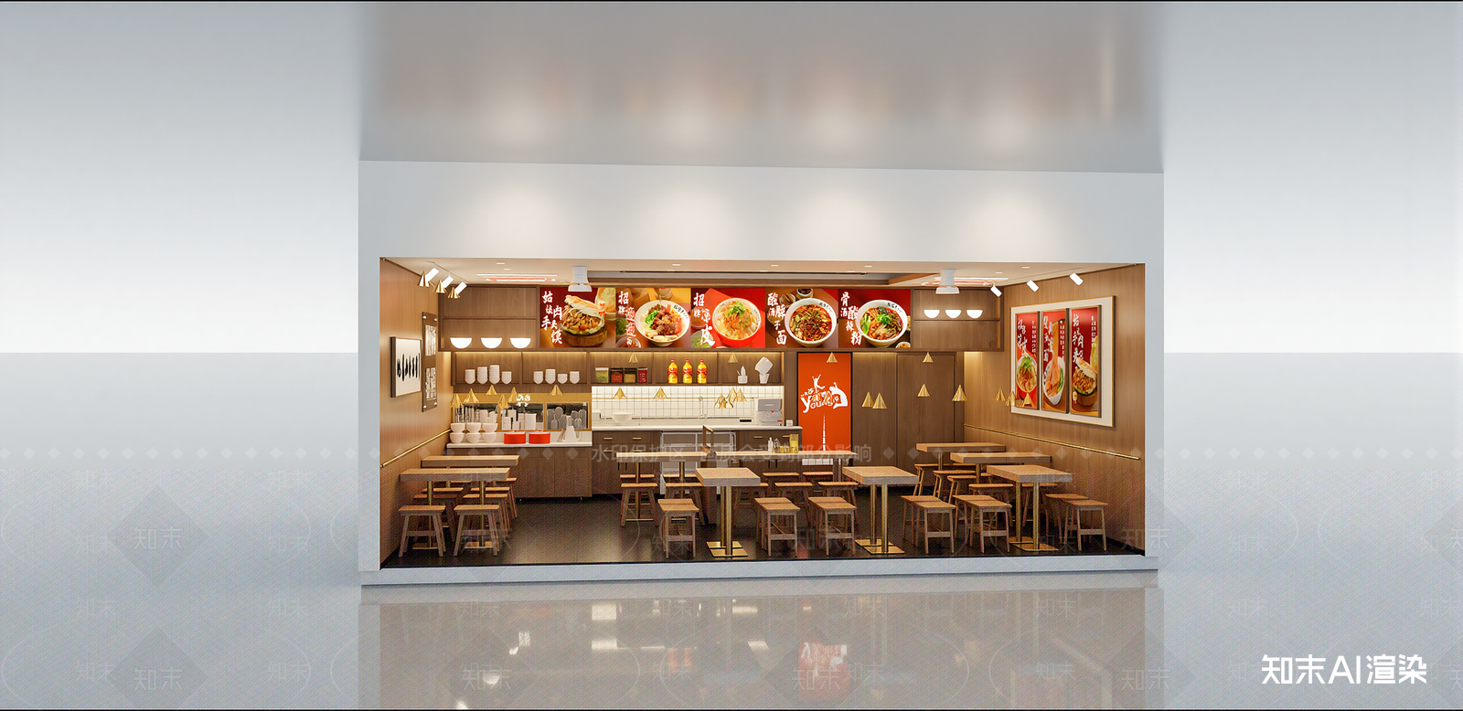 现代快餐店SU模型下载【ID:1216025021】