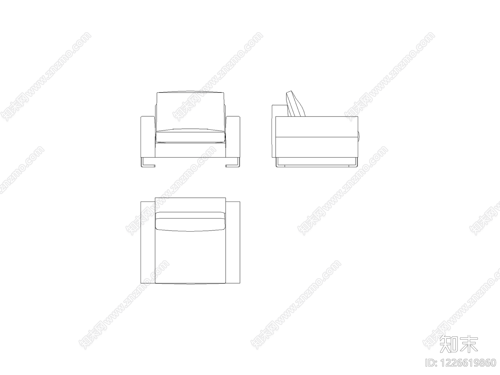 现代,意式沙发CAD图纸