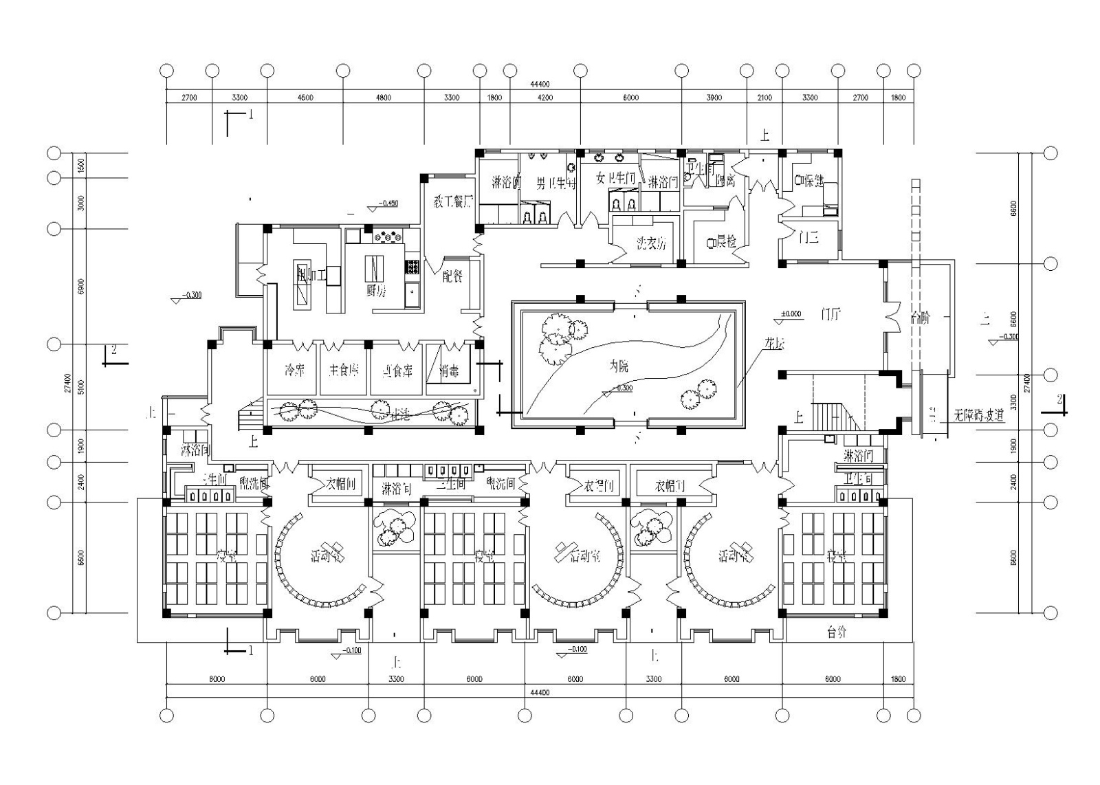 [湖南]长沙华润8班幼儿园建筑设计施工图(CAD+效果图）施工图下载【ID:151540102】