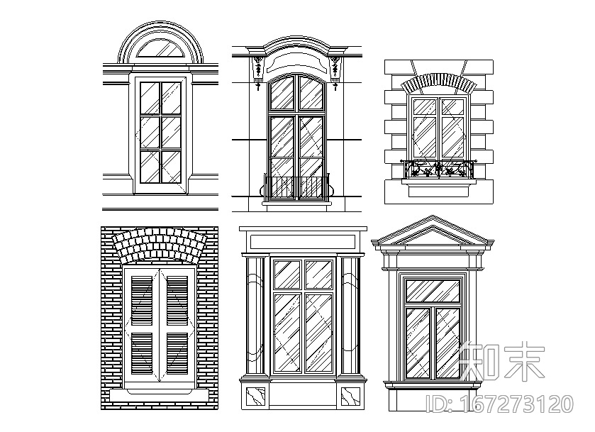 欧式门窗cad施工图下载【ID:167273120】