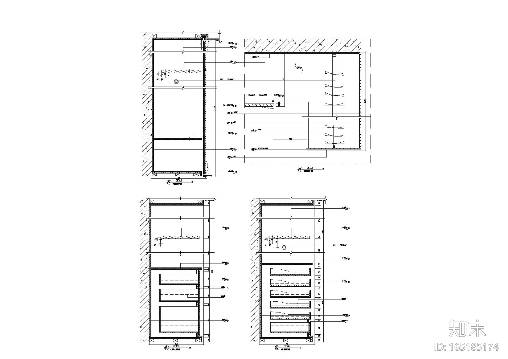 室内多空间节点大样详图108套cad施工图下载【ID:165185174】