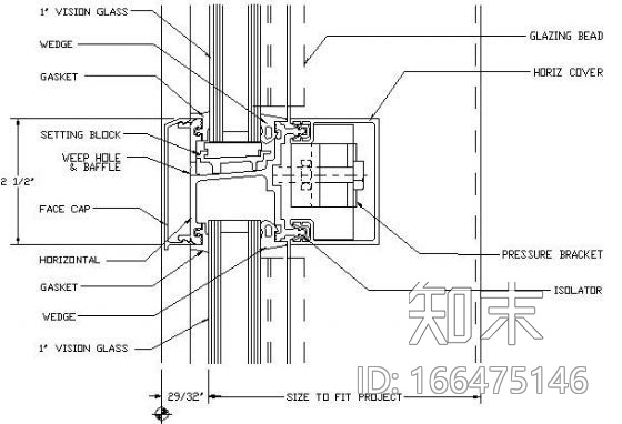 德国某明框幕墙节点cad施工图下载【ID:166475146】