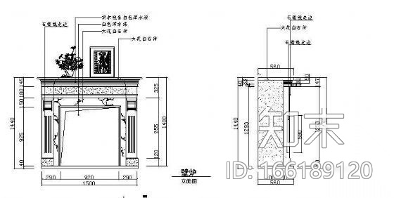 壁炉大样图cad施工图下载【ID:166189120】
