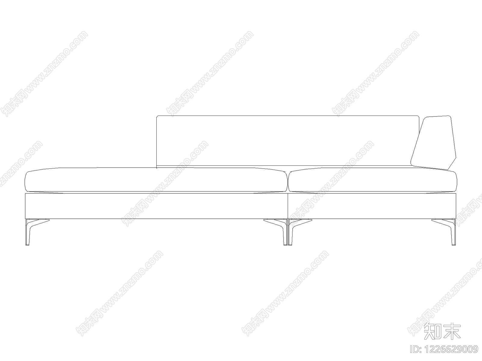 沙发cad施工图下载【ID:1226629009】