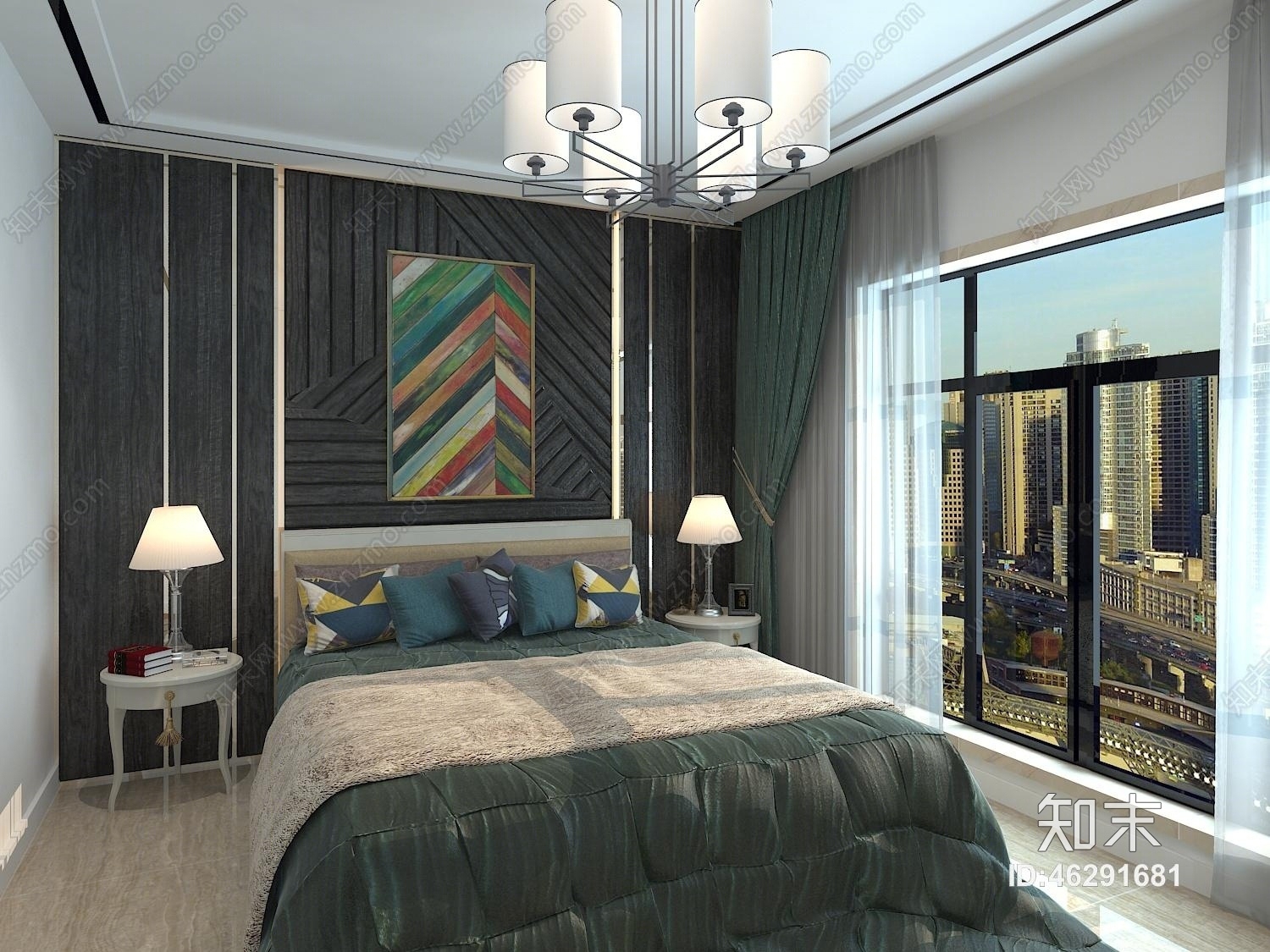 现代简单卧室3D模型下载【ID:46291681】