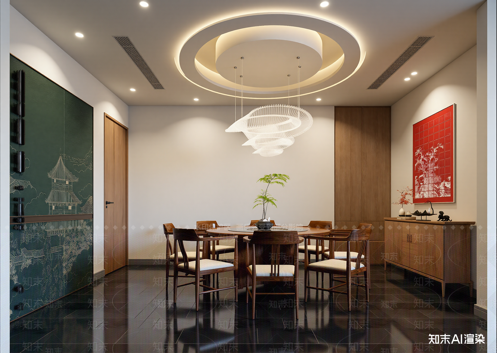 新中式包厢3D模型下载【ID:1214736914】