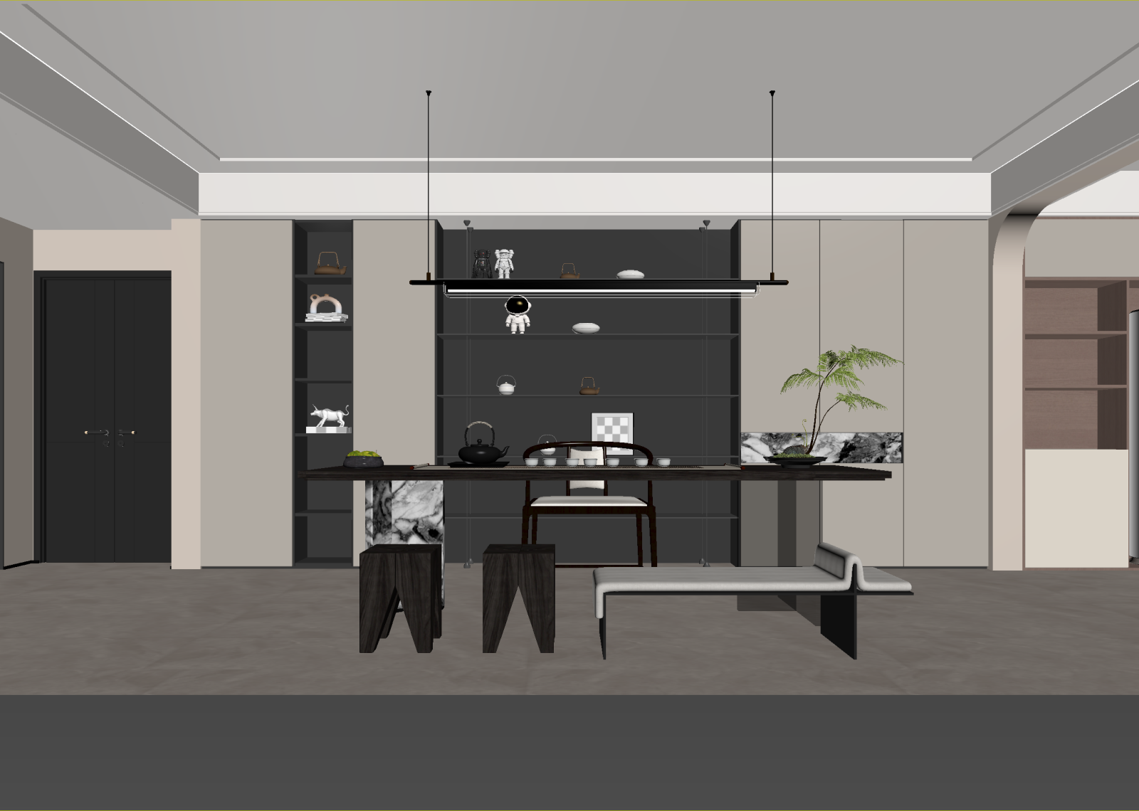 新中式茶室3D模型下载【ID:1214755366】