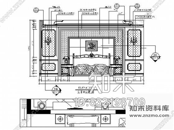 图块/节点精装欧式主卧立面图施工图下载【ID:832198709】