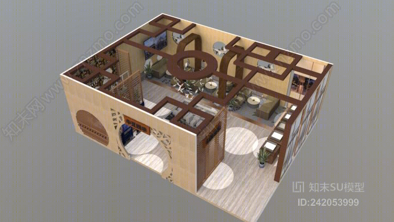 新中式房产展销会SU模型下载【ID:242053999】