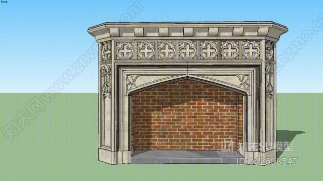 哥特式壁炉SU模型下载【ID:932598547】