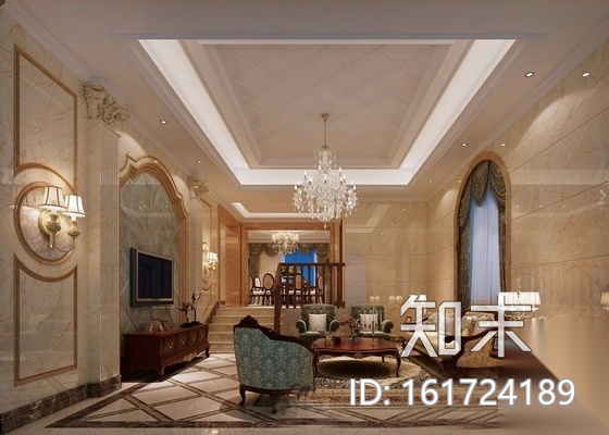 [福州]精品中欧混搭三层别墅装修图（含效果方案）cad施工图下载【ID:161724189】