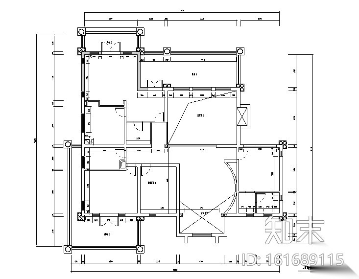 [上海]欧式古典宫廷500平米独栋别墅设计施工图（附效果...cad施工图下载【ID:161689115】