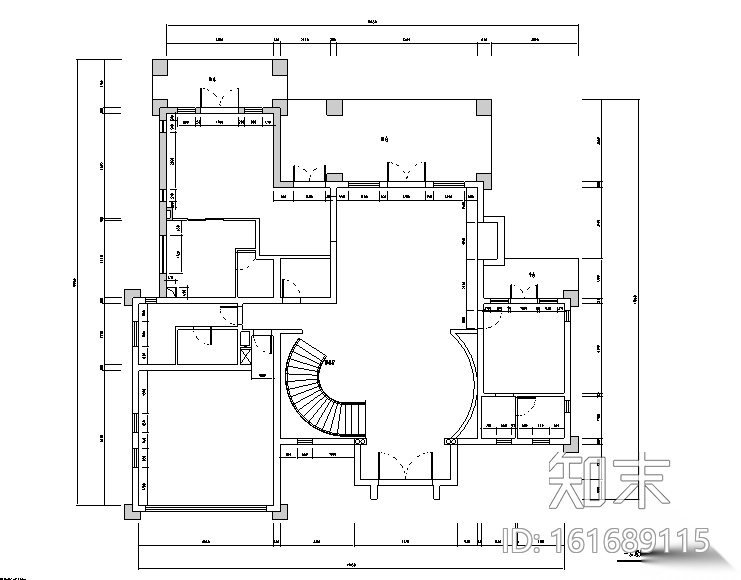 [上海]欧式古典宫廷500平米独栋别墅设计施工图（附效果...cad施工图下载【ID:161689115】