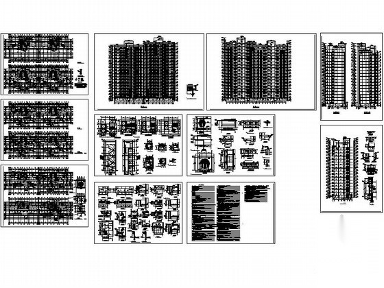 某十七层连塔住宅楼建筑施工图cad施工图下载【ID:168088123】