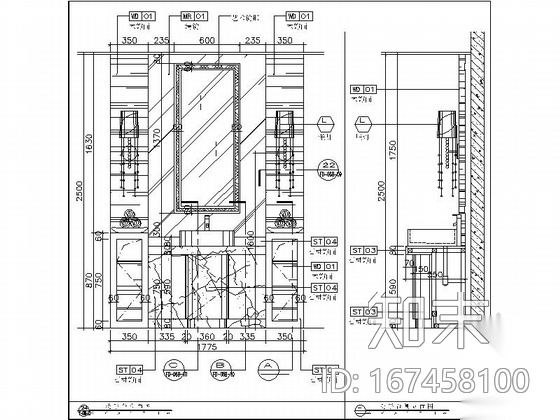 [重庆]某国际连锁酒店更衣间施工图cad施工图下载【ID:167458100】