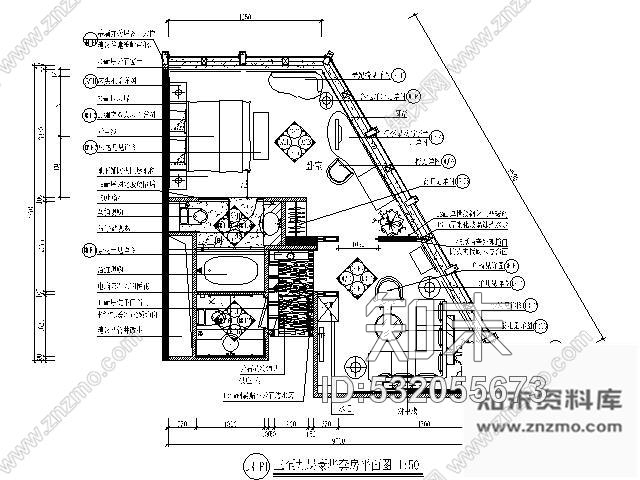 施工图知名酒店豪华客房装修图cad施工图下载【ID:532055673】