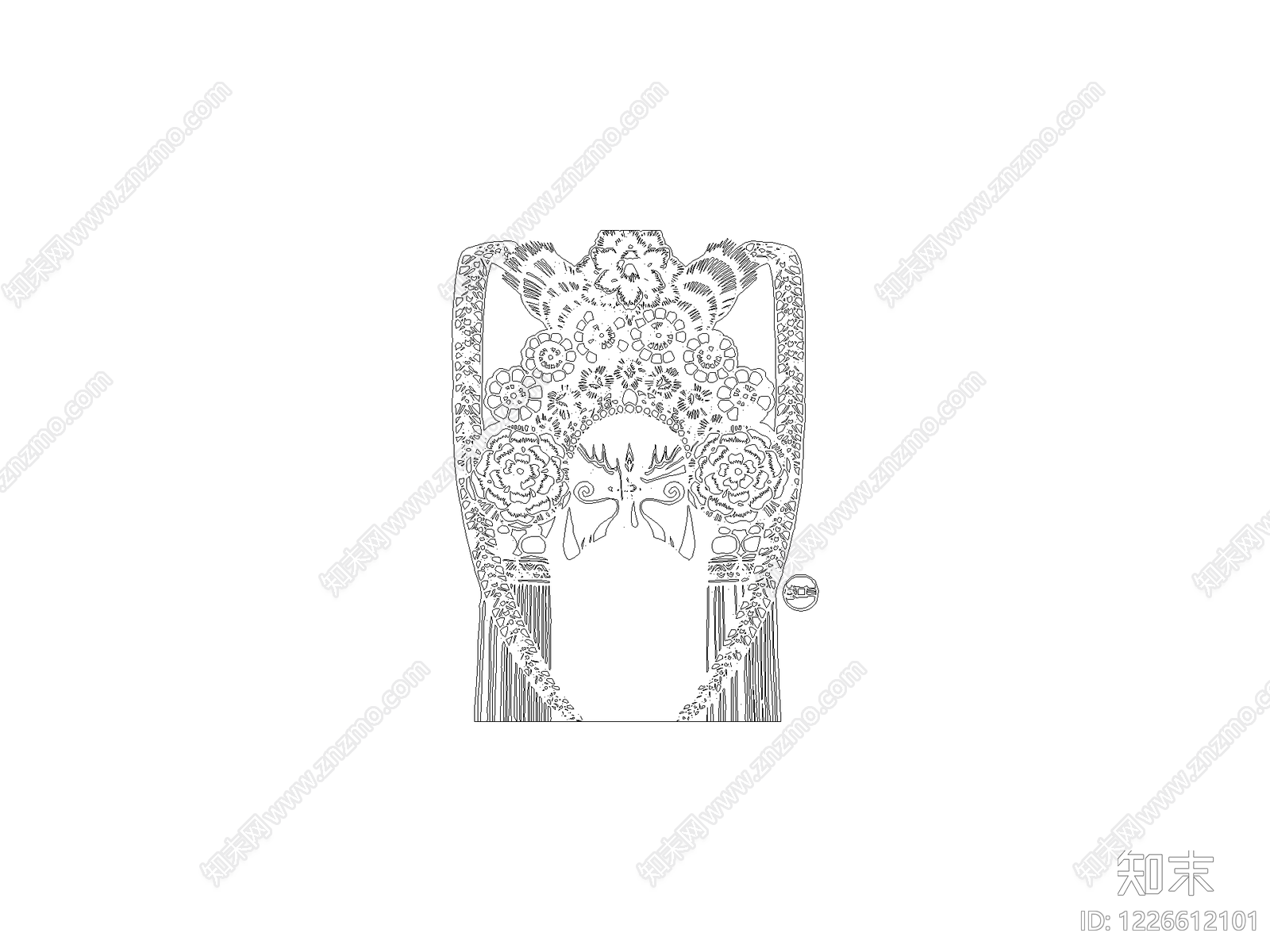 雕塑装饰构件cad施工图下载【ID:1226612101】