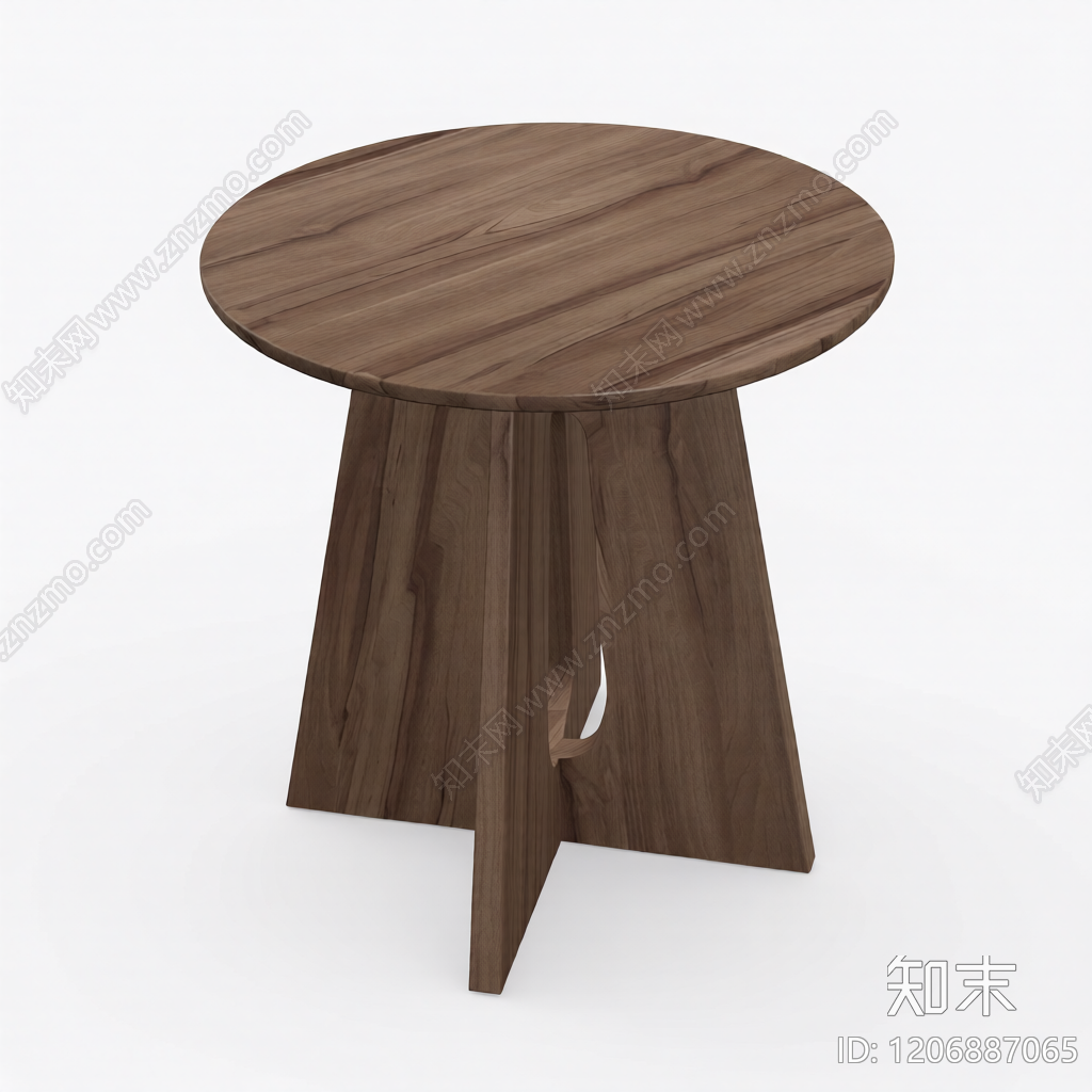 木质圆桌造型构件3D模型下载【ID:1206887065】