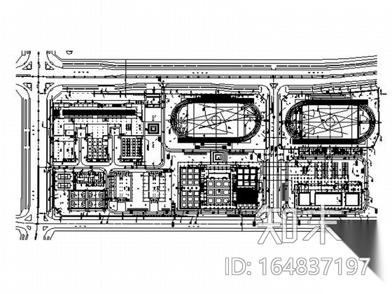 [深圳]体育运动学校田径场装修图cad施工图下载【ID:164837197】