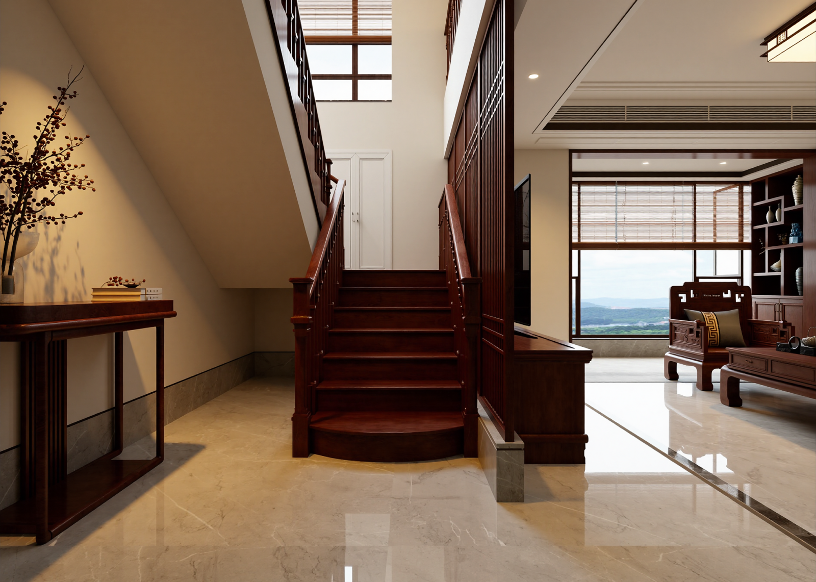 中式别墅客厅3D模型下载【ID:1214742056】