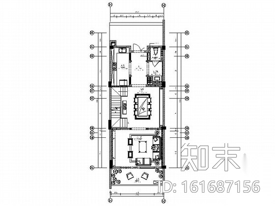 [四川]新中式三层联排别墅室内装修图（含效果）cad施工图下载【ID:161687156】